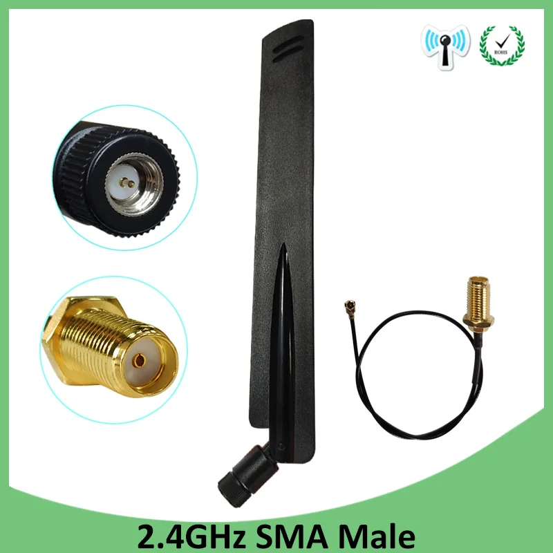 2 шт 2,4 Ghz антенна wifi антенна SMA разъем 8dbi 2,4G антенна wi fi антенна+ PCI U. FL IPX для RP-SMA кабель-косичка