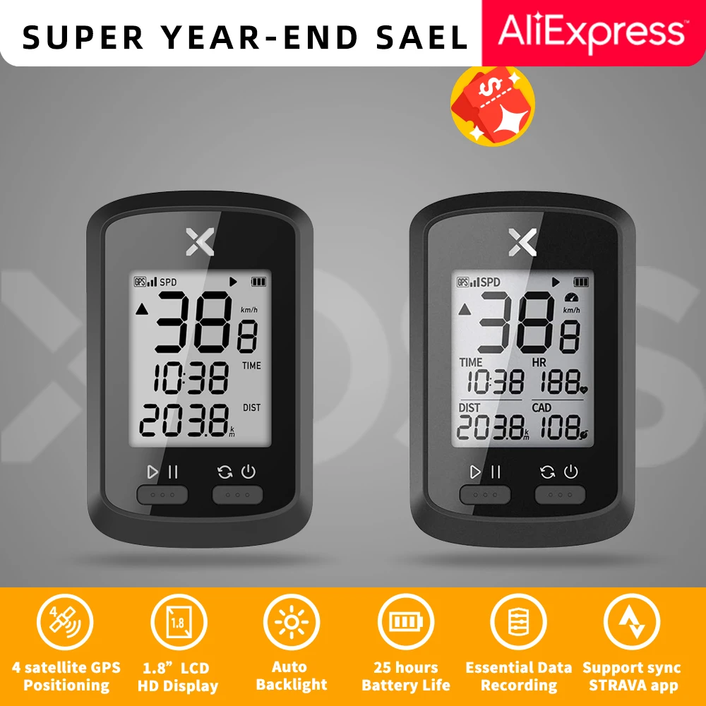 Велокомпьютер XOSS G Plus Беспроводной GPS Спидометр для езды водонепроницаемый