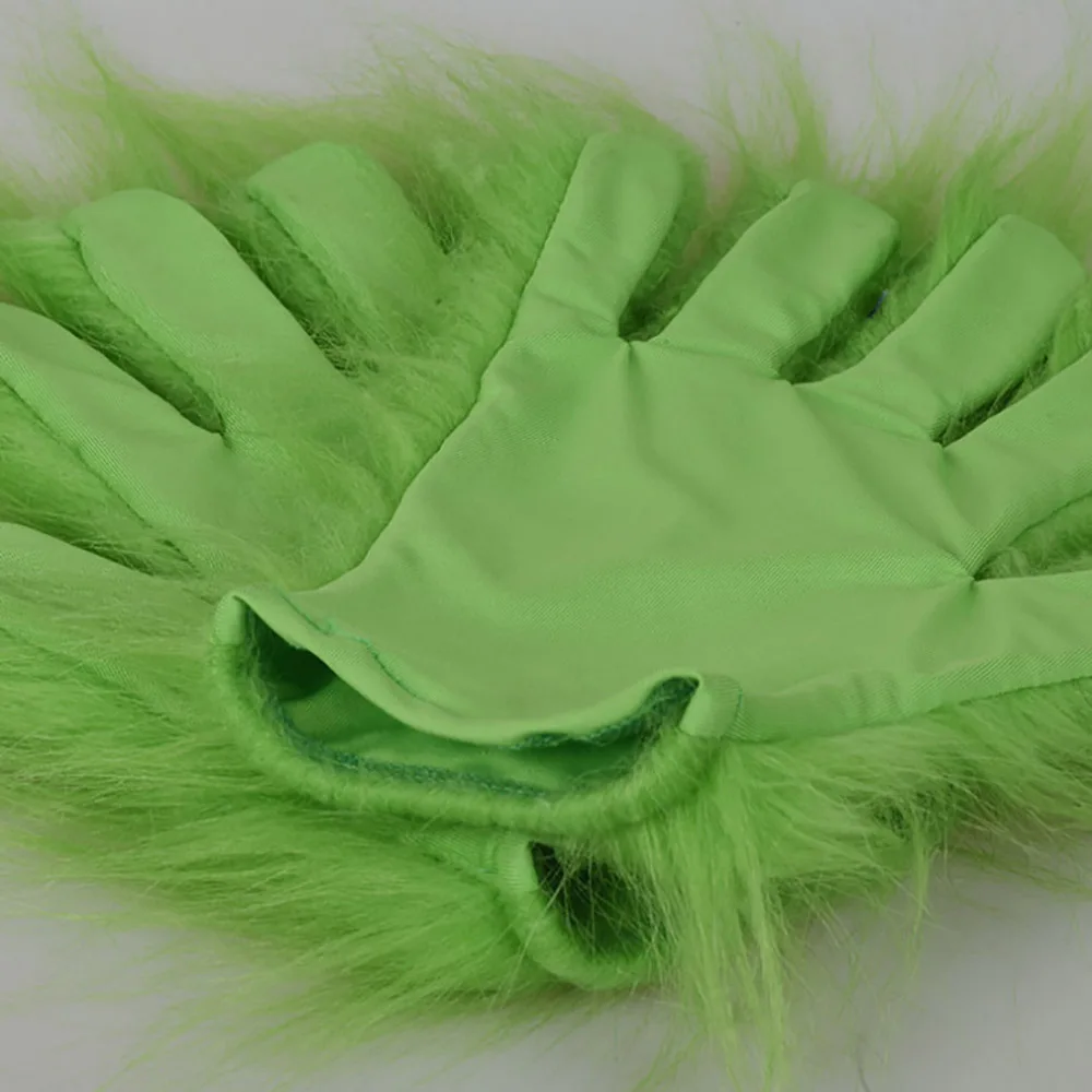Cartoon Grinch Fur Gloves Latex Mask Christmas Halloween Masquerade Party Accessory Fancy Carnival Cosplay Prop For Kids Adult |