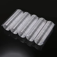 200pcsset 27mm clear coin holder plastic coins storage case box container for 2 euro coin home decoration crafts