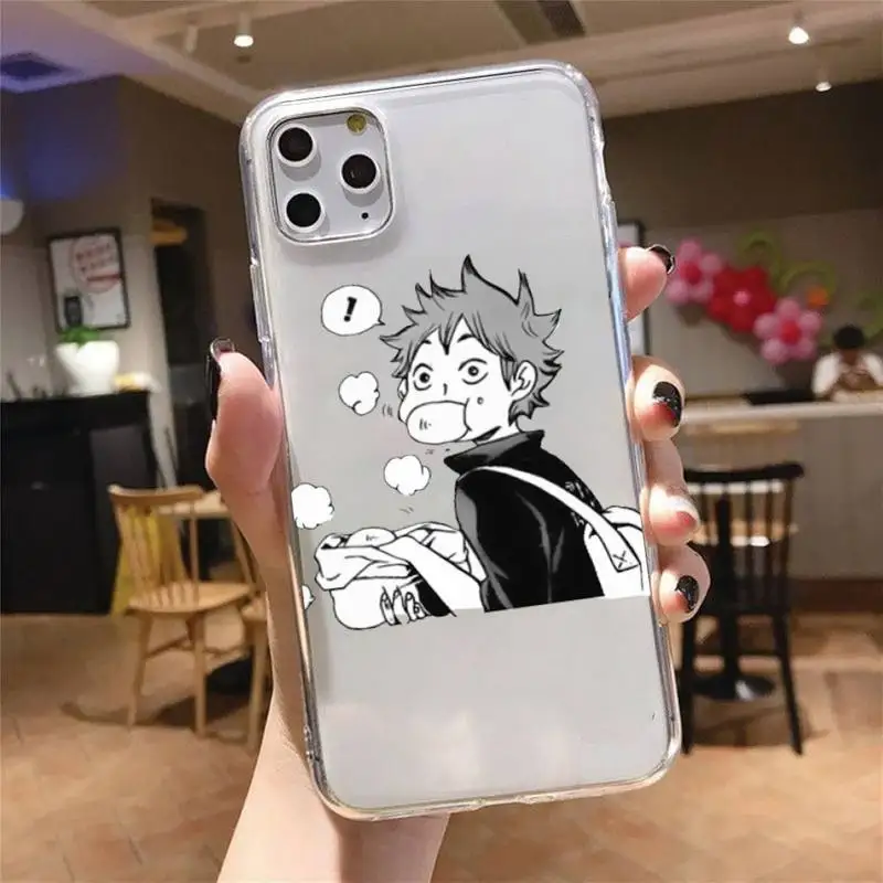 

Haikyuu Hinata attacks Anime Phone Case Transparent soft For iphone 5 5s 5c se 6 6s 7 8 11 12 plus mini x xs xr pro max