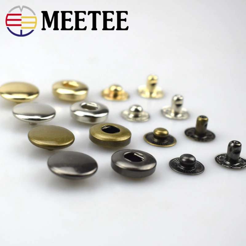 20 комплектов 15 мм круглая медная Кнопка металлические пресс шпильки