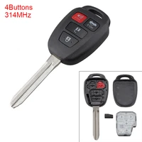 black absmetal 314mhz 4 buttons keyless uncut flip remote key fob hyq12bel with h chip fit for toyota camry corolla 2014 2017