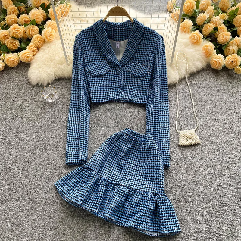 Костюм женский в ретро стиле из двух предметов Осень-зима |