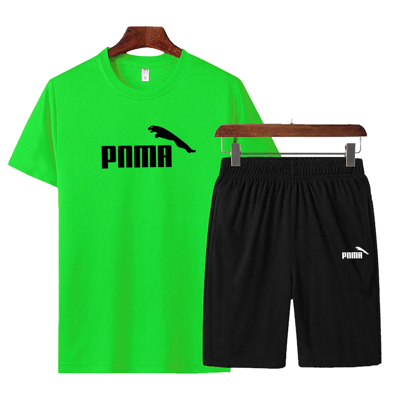 

2021 men's casual suit fashion 2-piece sportswear striped short-sleeved T-shirt shorts suit men's sportswear track suit summer