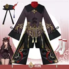 Костюм для косплея Hutao Genshin Impact, парик, косплей, Аниме игра Ху Тао, костюмы на Хэллоуин в китайском стиле для женщин