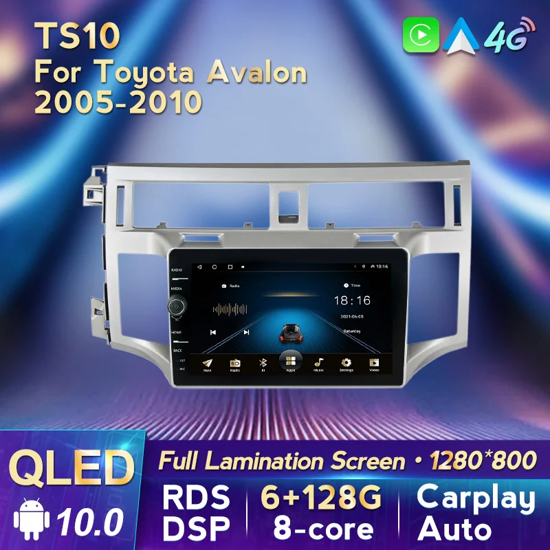 MLOVELIN Android 10 Carplay DSP QLED Автомобильный мультимедийный для Toyota Avalon 2006 2011 GPS 128G ROM 4G LTE WIFI