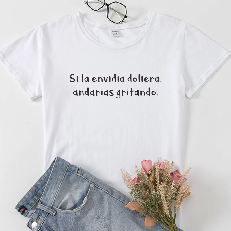 

Hipster Aesthetic Spanish camiseta de mujer Casual Women T-shirts summer tops clothes Letter Print female T-shirt ropa de mujer