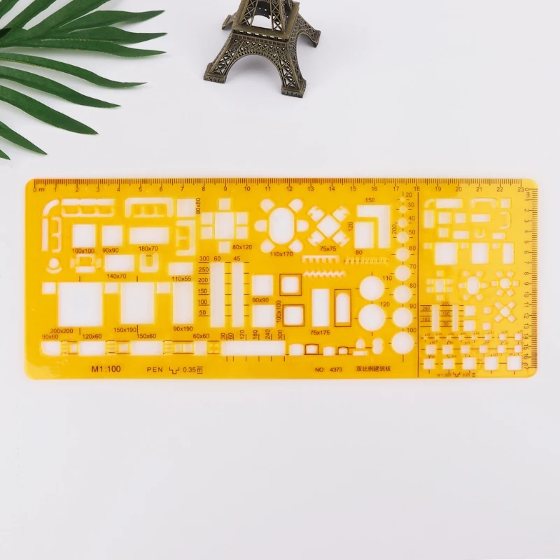 

Professional Architectural Template Ruler Drawings Stencil Measuring Tool Supply