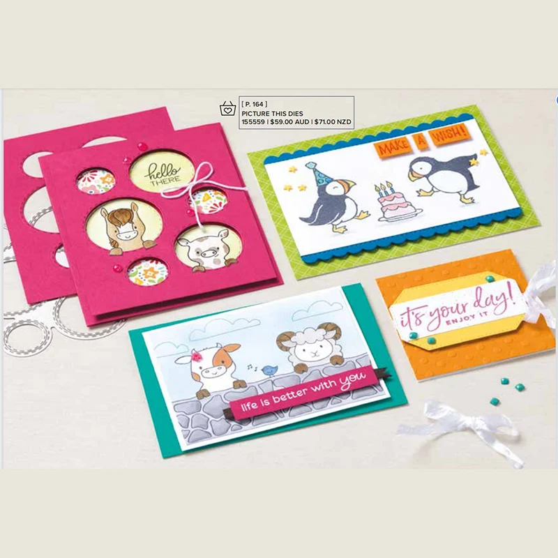 

JC Pig Cow Sheep Horse Animals Metal Cutting Dies and Clear Stamps Scrapbooking Craft Stencil DIY Album Sheet Mold Mould Decor