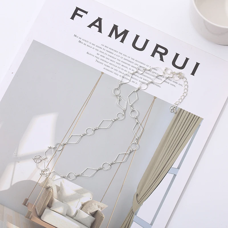 2019 стильное модное ожерелье геометрическое Очаровательное из меди ручной работы