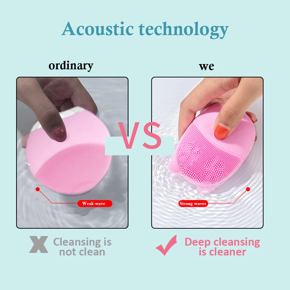 Ультразвуковая электрическая щетка для чистки лица мытья USB Вибрация очиститель