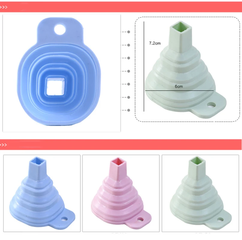 7 шт./лот Домашняя мини складная телескопическая длинная шея Воронка креативная