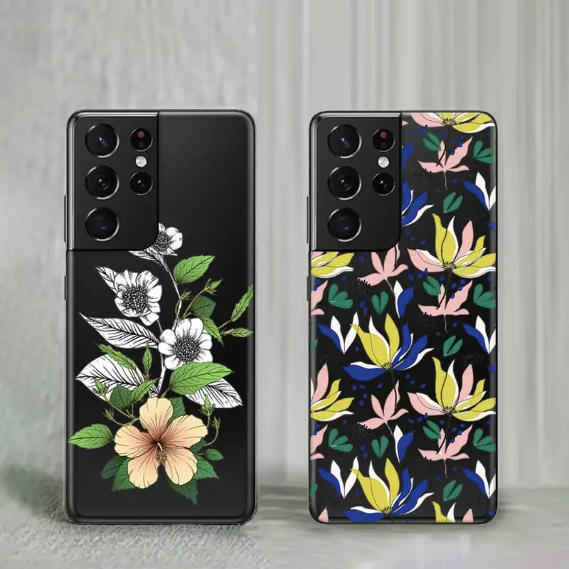 

Flower Bud Phone Case For Samsung A10 32 51 52 71 72 50 12 21S S10 S20 S21 note 10 20 Plus Fe Ultra