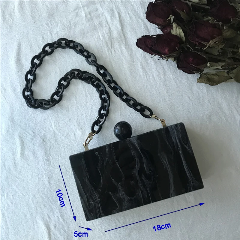 Новая чернильная акриловая сумка с мраморным рисунком модные женские клатчи