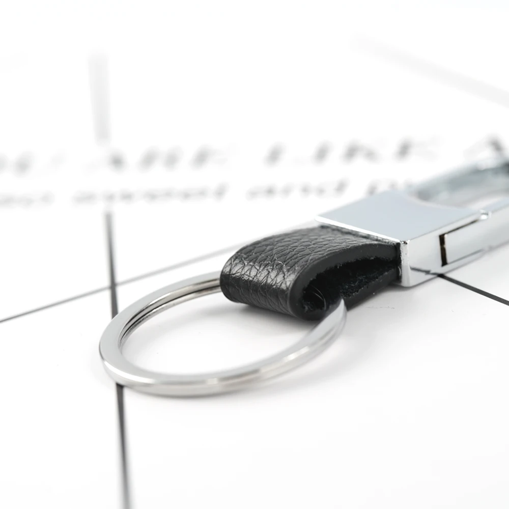 

1Pc Fashion Metal Men Women Genuine Leather Car Keychain Key Ring Jewelry Cover Chain For Waist Hanging Car Accessories Gifts