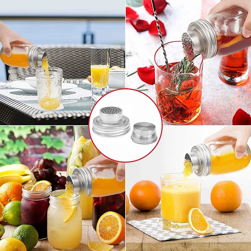 

8 Packs Mason Jar Shaker Lids, Shaker Top for Regular Mason Jar, Shaker Lids for Mini Mason Jars