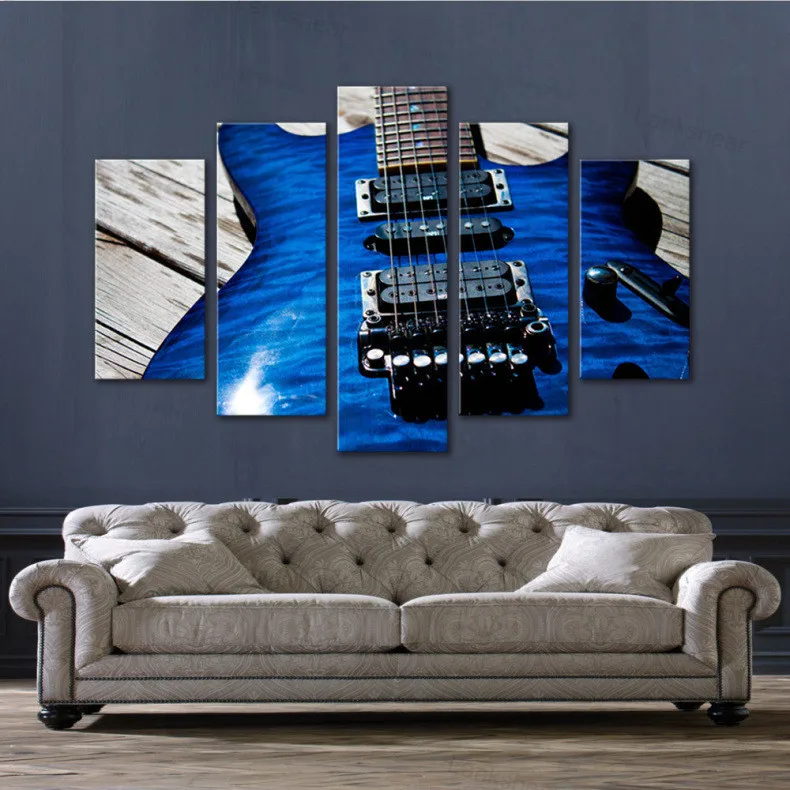 Модульные картины для музыкальной комнаты холст с принтом Hd 5 панелей скрипка