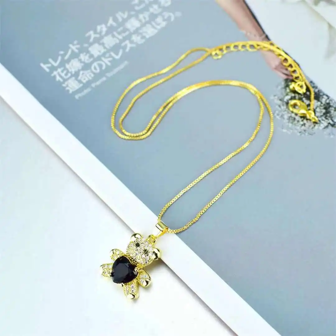 Женский кулон в виде медведя из циркония европейском и американском стиле |