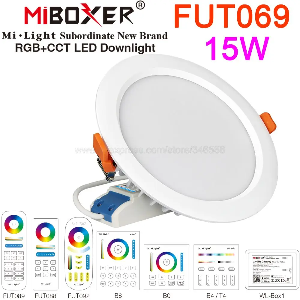 MiBoxer 15 Вт RGB + CCT IP54 потолочный светильник AC 110 В 220 вход FUT069 2 4G RF беспроводной пульт