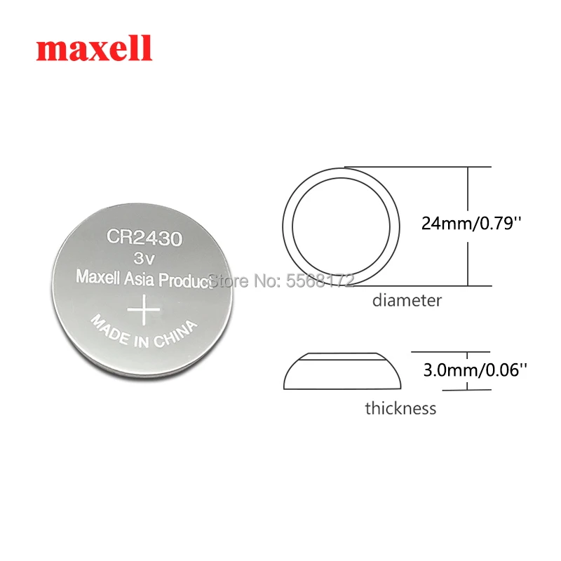 50 шт. Maxell 100% Подлинная CR2430 батарейки с кнопками 2 шт./лот 3 В литиевая батарея