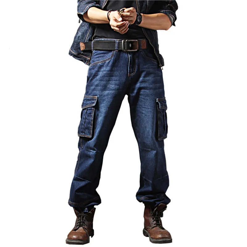 Mcikkny модные мужские брюки с несколькими карманами свободные стильные