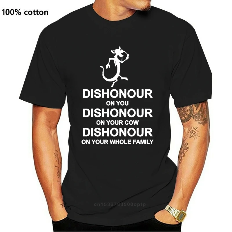 

New MENS Mushu The Dragon Tshirt " Dishonour On Your Cow " Mulan DVD Movie Gift Tops Tee Tshirt