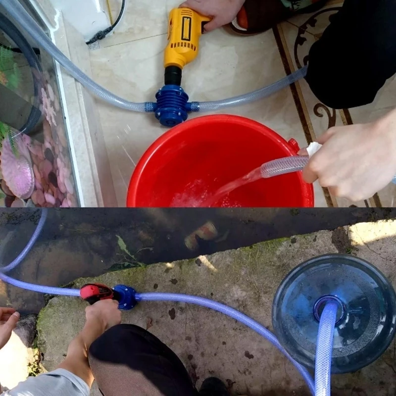 Самовсасывающий водяной насос с электродрелью бытовой центробежный Мощный мини