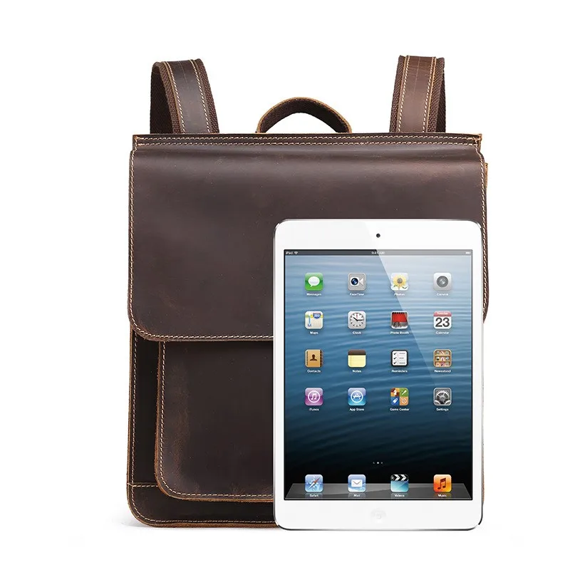 

Sale Genuine Hot Leather Men Women Backpack Vintage Travel Cowhide Unisex School Bag Buckle Covered Man Ladies Backpacks Outside