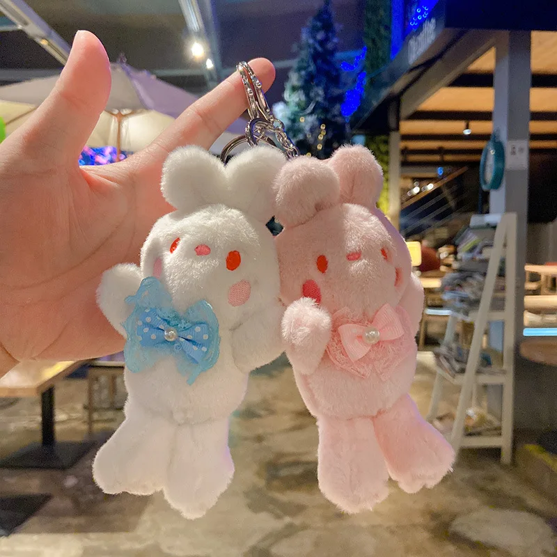 

Keychain Bow Tie Rabbit Plush Cartoon Couple Doll Bag Key Accessories Small Gift