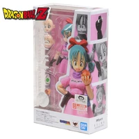 bandai shf anime dragon ball son goku bulma pink skirt 9 capsule locomotive pvc collection model toy anime figure toys for kids