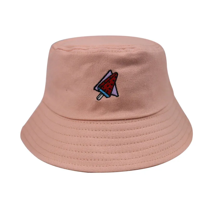 Вышивка фрукты арбуз мороженое радуга Панама конфета леденец лето осень шляпа