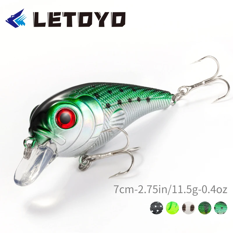 

LETOYO Crankbait Fishing Lure 11.5g 7cm Crank Wobblers Japan Topwater Hard Bait for Bass Trout Pike Tackle Depth 0-1m