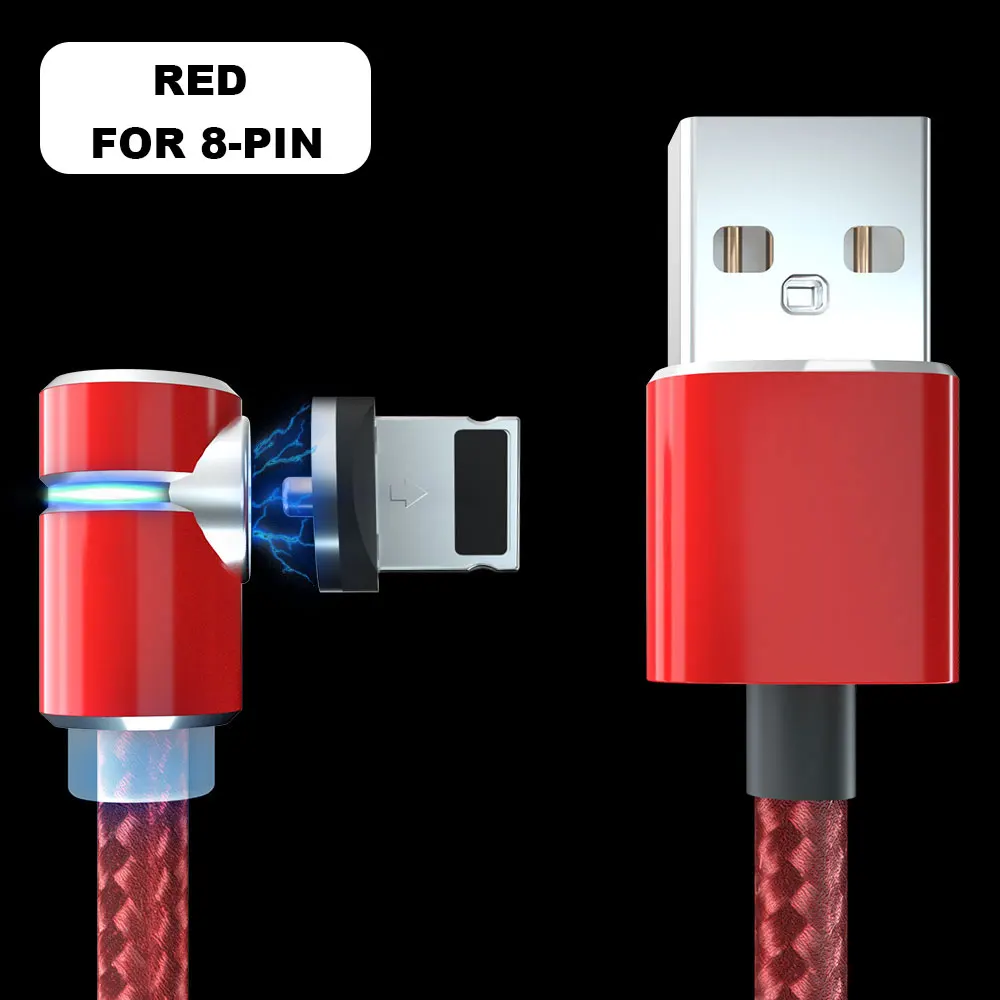 Red for iphone Vanniso 2 м 2.4A Быстрый Магнитный кабель для iPhone XS X XR 7 Micro USB быстрое зарядное устройство Тип C Магнитный шнур телефонный кабель для samsung A50 - Цвет: Red for iphone