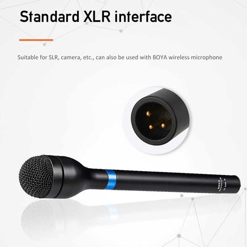Портативный микрофон BOYA BY-HM100 всенаправленный из сплава динамический XLR-выход для