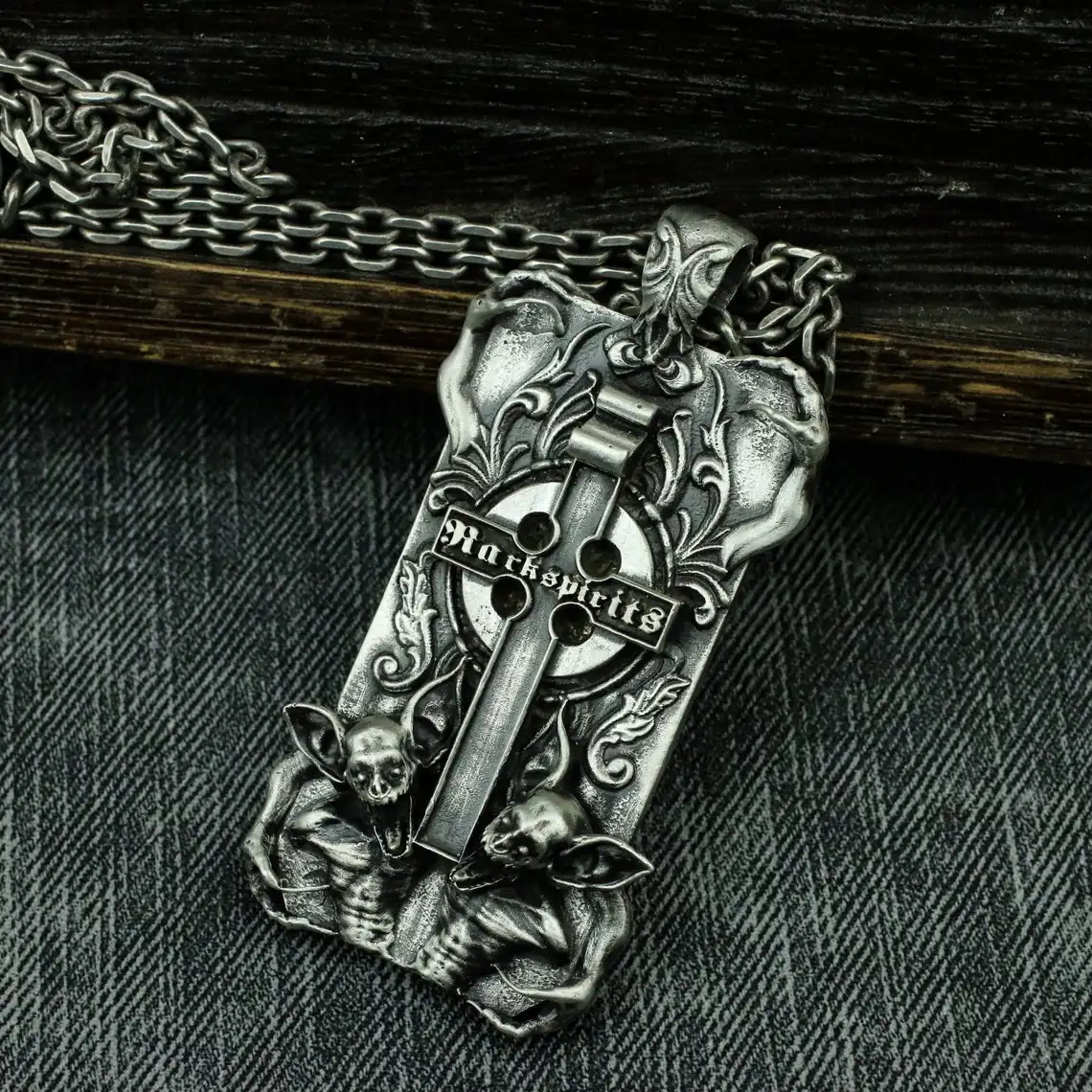 Серебряное ожерелье с дьявольским крестом кулон из стерлингового серебра
