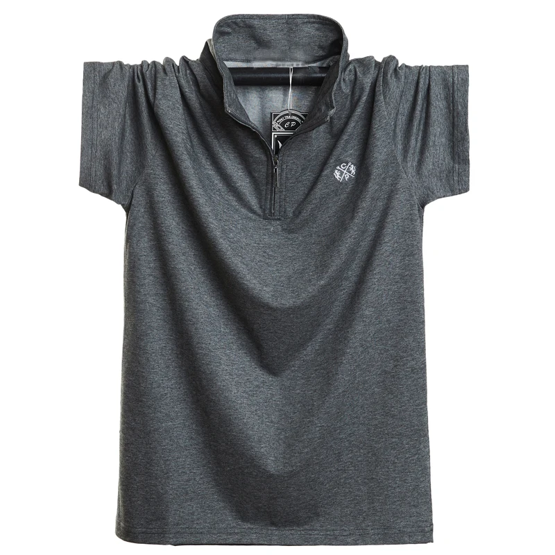 Рубашка-поло Мужская дышащая хлопок короткий рукав Повседневная блуза размеры 5XL