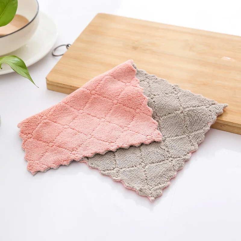 

25CM Microfiber Kitchen Towel Absorbent Dish Cloth Non-stick Oil Washing Kitchen Rag Household Tableware Cleaning Wiping Tools