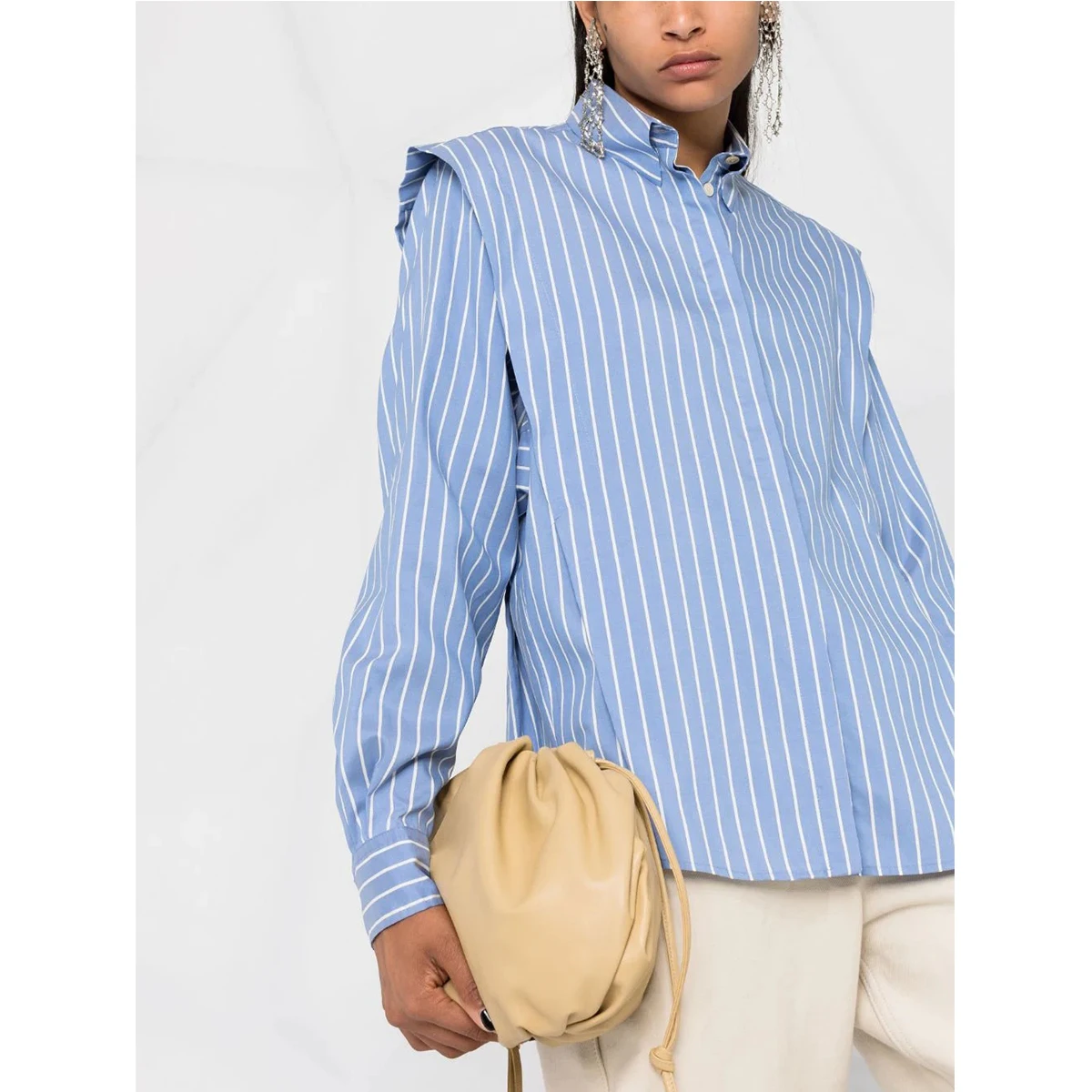 Женская хлопковая блузка в полоску классическая облегающая футболка осень/зима