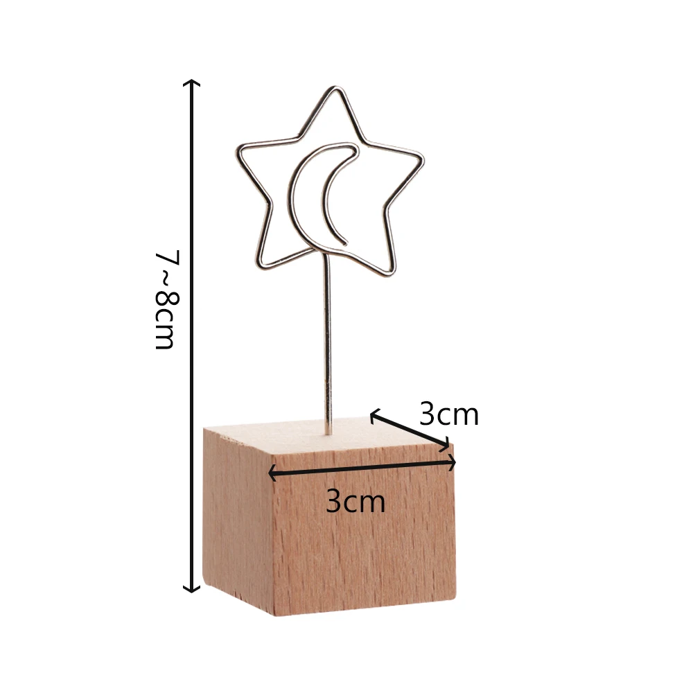 

1PC 4CM Creative Round Wooden Note Picture Frame Clip Table Number Wedding Photo Holder Photo Clip Memo Name Card Pendant Holder