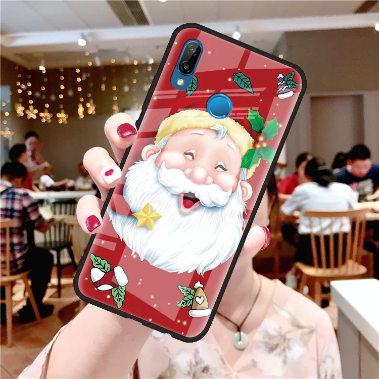 sdlrxiao Чехол Merry Christmas Tree из закаленного стекла для huawei P10 P30 Nova 5 4 3 3i P Smart P20 P9 Plus mate 30 20 10 Pro Lite 20X X - Цвет: sdlrxiao