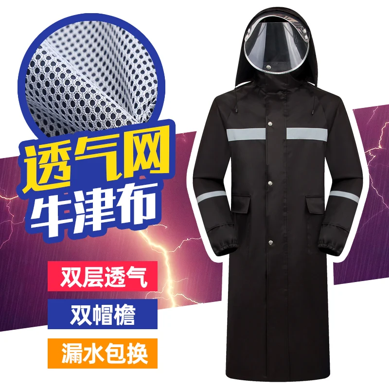 

Black Rain Coat Sport Hiking Travel Tent Men Long Raincoat with Hood Jumpsuit Rain Yuding Survival Poncho Waterproof GG50yy