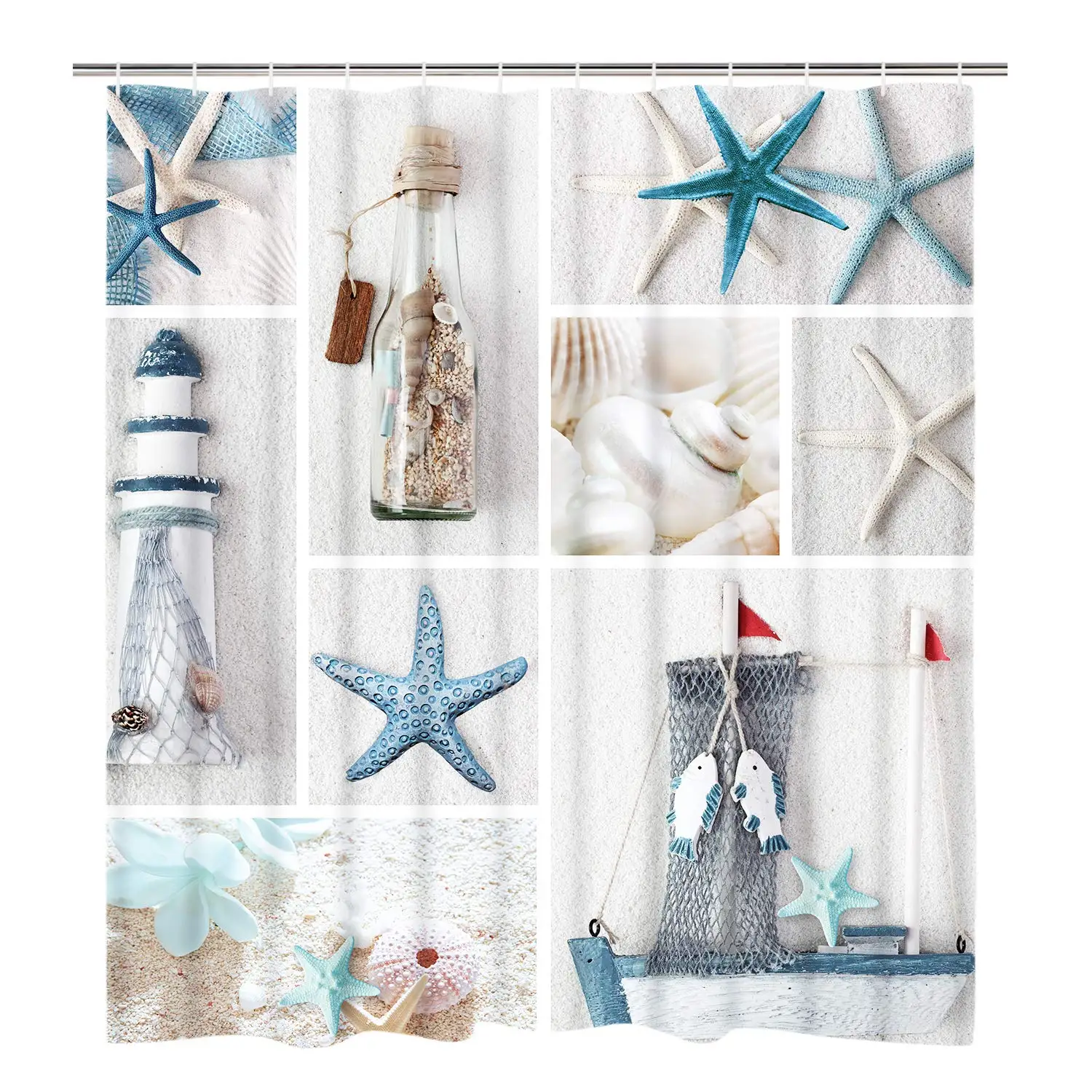 Морская парусная лодка Пляж звезда ракушка жизнь Декор для ванной | Дом и сад