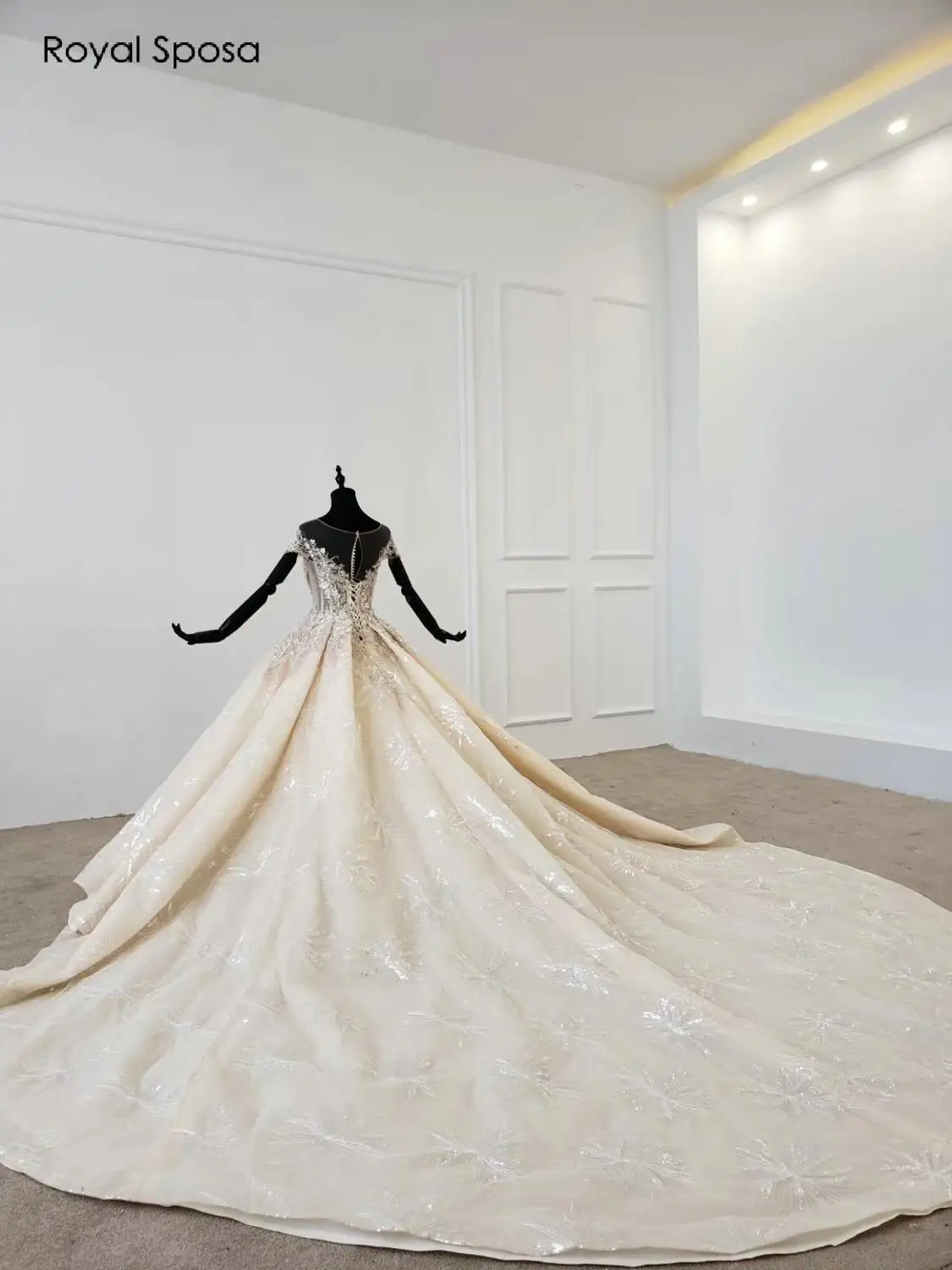 Роскошное Королевское свадебное платье с рукавами-крылышками и бисером | Свадьбы
