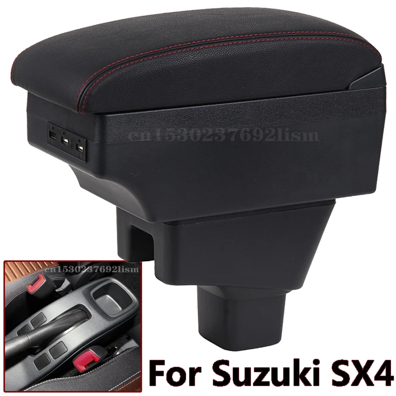 

Для SUZUKI SX4 подлокотник подкладке Запчасти автомобильный подлокотник модернизации Запчасти коробка для хранения в автомобиле, аксессуары для интерьера с USB светодиодный