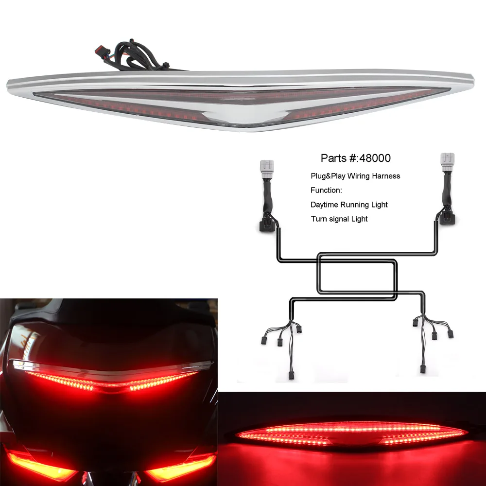 

Аксессуары для мотоциклов задний багажник светодиодный красный светильник для Honda Goldwing 1800 GL1800 2018 2019 2020-up СТОП светильник сигнал поворота