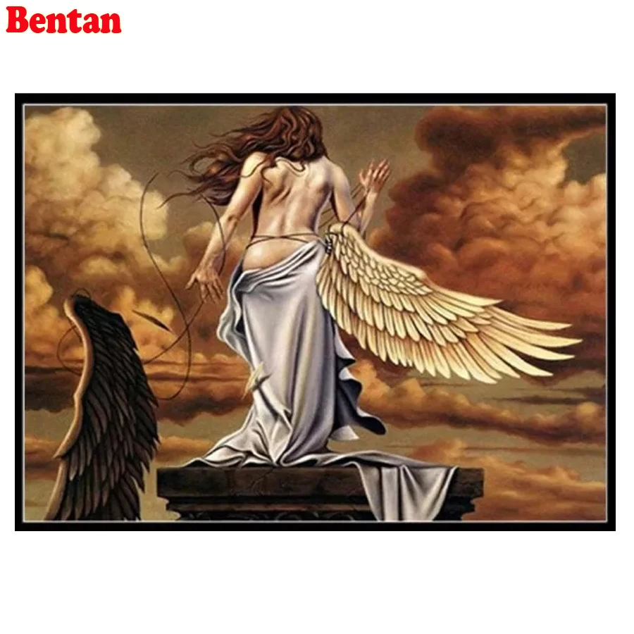 

5D DIY Diamond Painting Angel woman with broken wings Full Square/Round Drill 3D Embroidery Cross Stitch Mosaic Home Decor