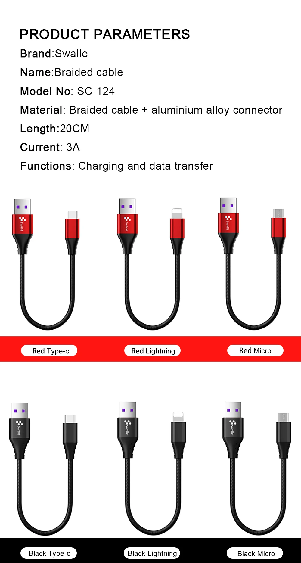 Swalle Micro usb type-C кабель для iPhone кабель освещения 0,2 м 1,2 м 3A провод для быстрого заряда type-C Магнитный кабель для зарядки телефона