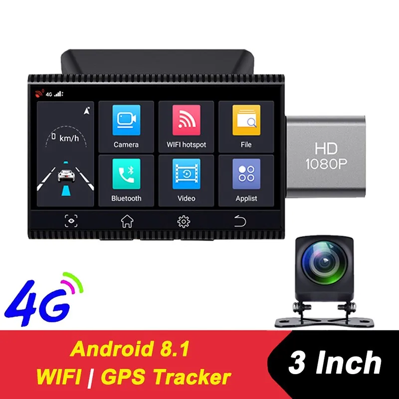 

4G Видеорегистраторы для автомобилей GPS регистратор Двойной объектив 1080P Wi-Fi Dash Cam Ночное видение авто видео регистратор привод Регистраторы ...