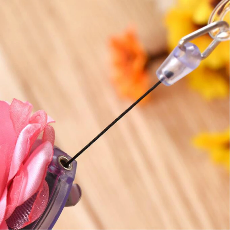 

Creative Beautiful Rose Flowers Retractable Badge Card Holder Reel for Girls Nurse Exhibition Name Card Chest